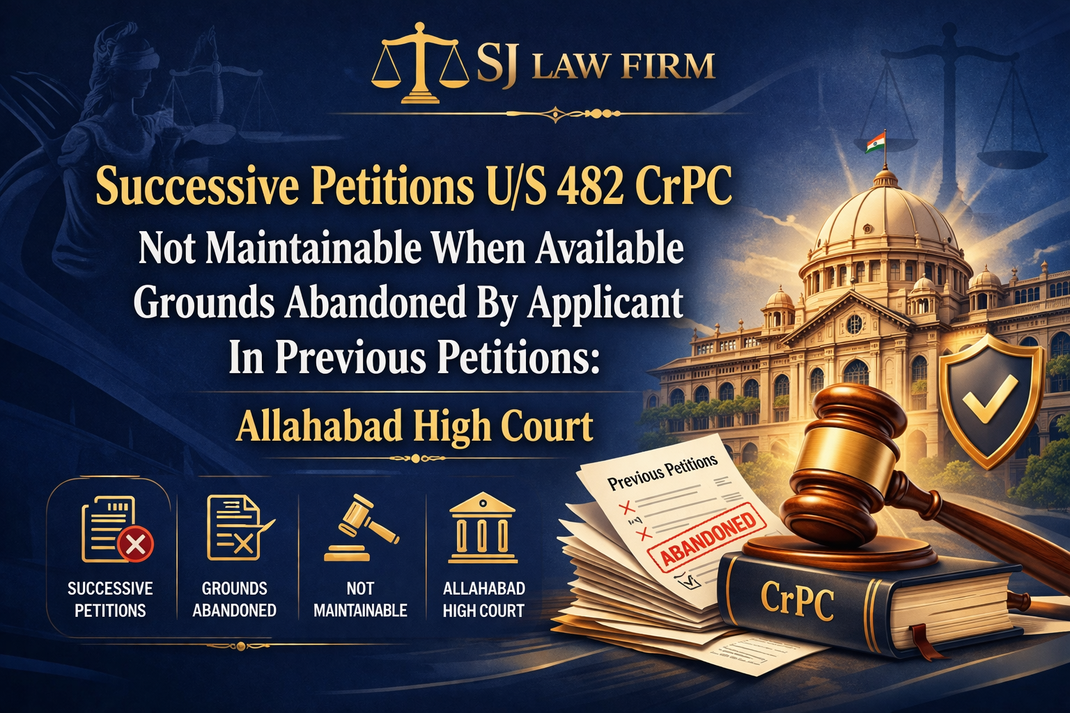 Successive Petitions U/S 482 CrPC Not Maintainable When Available Grounds Abandoned By Applicant In Previous Petitions: Allahabad High Court